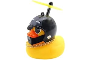 SHANGMAOYO Campanello per Bicicletta, Paperella di Gomma,Campanello per Bicicletta per Bambini Disegno per Anatra, Colore Giallo Anatra con Casco per Biciclette, Bici Elettriche, Moto, Auto