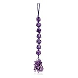 Xiannvxi Amethyst Crystal Hanging Healing Crystals Gemstones Decor Tumbled Stones Car Rearview Mirror Wall Hanging Crystals Reiki Crystal Gifts