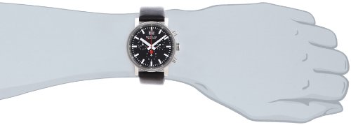 Mondaine Men's Quartz Watch with Black Dial Analogue Display and Black Leather Strap A6903030414SBB