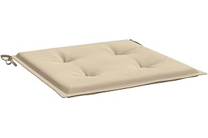 vidaXL Coussins de Chaise de Jardin Lot de 6, Coussin de Siège de Salon, Coussin de Meuble de Terrasse, Coussin d’Assise Extérieur, Beige 50x50x4cm Tissu Oxford