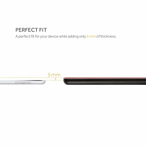 iPad 9.7 2017 Hülle, EasyAcc Ultra Dünn iPad 9.7 Zoll 2017 Smart Cover mit Automatischem Schlaf Funktion und Standfunktion – Hochwertiges PU Leder Hülle (Red, Kunstleder, Ultra Dünn) - 3