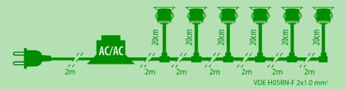 Ranex 5000.476 LED-Bodeneinbaustrahler (6er-Set) für Außen / eckig / befahrbar / belastbar bis zu 1.250 kg / 12 Volt Niedervolt (inkl. Netzteil) / 12m Kabel - 5