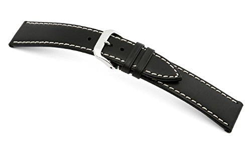 RIOS1931 Uhrenarmband Echt Juchten Schwarz Bandanstoss 19 mm RIOS1931 Uhrenarmband Echt Juchten Schwarz Bandanstoss 19 mm
