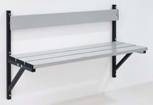Wandbank - klappbar, feste Länge 1200 mm - mit Aluminiumauflage - Bank