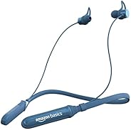 Amazon Basics in-Ear Bluetooth 5.0 Neckband with Up to 30 Hours Playtime, with Mic, Magnetic Earbuds, Voice As