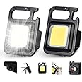 Banger Keychain Led Light 4 Hours Battery Life with Bottle Opener, Magnetic Base and Folding Bracket Mini Cob 800 Lumens Rechargeable Emergency Light (Square with 4 Modes), 800 Lumen