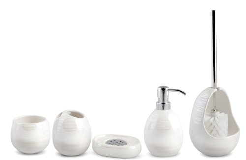 Bürstengarnitur WC Bürste Toilettenbürste Klobürste „Weisse PERLE“ Garnitur - 2