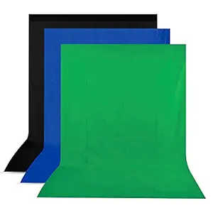 Boltove 8FTX12FT Black,Blue and Green Backdrop Background for Photography Photo Booth Backdrop for Photoshoot Background, television, video production and home decoration, weddings, parties, newborns, children, product photography,Screen Video, Curtain