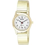 Ravel Damen Armbanduhr Edelstahl mit Anzeige von Tag/Datum Golden erweiterbares Armband r0706.19.2ex