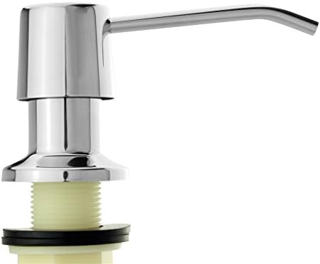 AnthonLee Stainless Steel Kitchen Sink Countertop Soap Dispenser Built in Hand Soap Dispenser Pump, Large Capacity 17 OZ Bottle, 3.15 Inch Threaded Tube for Thick Deck Installation (Polished)