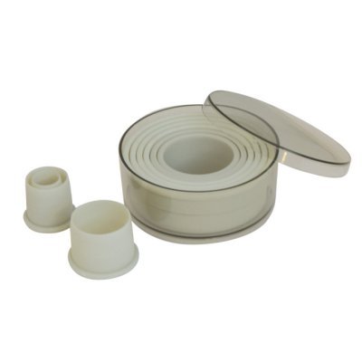 De Buyer 4308.00 Boîte de 9 Découpoirs Emporte-pièces Ronds Unis - Plastique - Ø de 2 à 10 cm