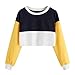 Produktbild ABsoar Sweatshirt Art Damen Patchwork Langarm Pullover Tops Bluse Rundhals Shirts Pulli Blusen Lässiges Oberteile Jumper Streewear