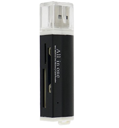 Tonsee USB 2.0 Speicherkarten Lesegerät,für Micro SD SDHC TF M2 MMC MS PRO DUO All in 1 USB 2.0 (schwarz)