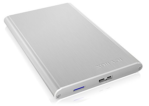 Icy Box IB-243U3 Externes Gehäuse für 2,5" (6,35 cm) SATA HDD/SSD (Bauhöhe bis 7 mm) mit USB 3.0 Anschluss (UASP), SATA III, Aluminium, silber