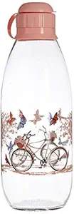 Signoraware Bicycle Glass Water Bottle, (1 L, Transparent)