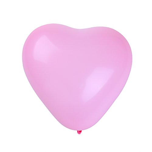 NUOLUX Ballon Coeur, ballons à latex de 10 pouces pour les fêtes, 50pcs (blanc + rose + rouge rose)