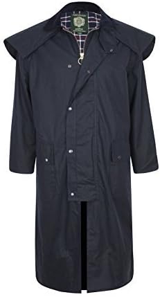 StockmanUnisex Premium Quality Lined Waxed Cape Long RainCoat Made in UK
