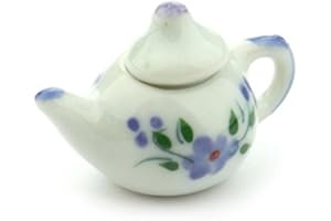 MyTinyWorld 2 x Dolls House Miniature Purple Violet Design Ceramic Teapots