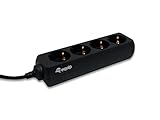regletas sai  Equip Power strip 333281 - Extensiones de corriente (1,35m, 250V, 2200W, conector: C14 IEC320, plástico), negro