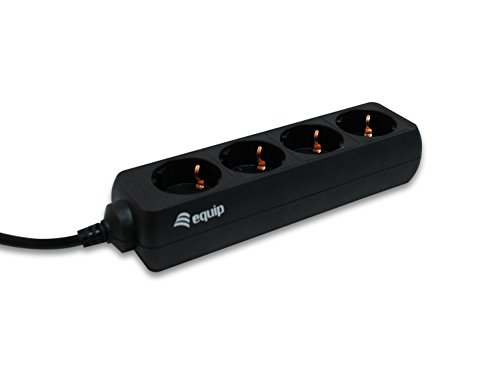 Equip Power strip 333281 - Extensiones de corriente (1,35m, 250V, 2200W, conector: C14 IEC320, plástico), negro