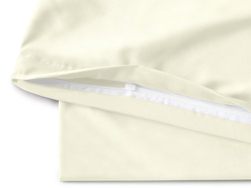 Doppelpack zum Sparpreis – Microfaser-Kissenhüllen – Wohndekoration in schlichtem Design – 8 modernen Uni-Farben und 3 Größen, 40 x 40 cm, creme - 4