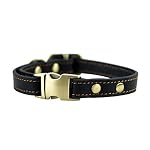 Rantow-regolabile-Durevole-confortevole-collare-di-cuoio-di-base-per-Puppy-Gatti-cani-di-piccola-taglia-collo-di-misura-adattabile-da-95-pollici-a-13-pollici-e-06-pollici-Wide-nero