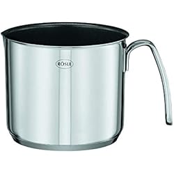 RÖSLE 13175 Casserole à Lait 14 cm Elegance avec Anti-adhésif Pot à Lait, INOX, Noir, 15,7 x 20,2 x 13.1 cm