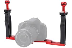 Brickstabilisator med Dubbla Handtag, Rigg Av Aluminiumlegering Dykning Undervattenskamerahölje Brickfäste, för Undervattensbalansfotografering, för SLR-kameror, Sportkameror, Dykljus