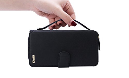 urvoix Galaxy Note4 Fall, Premium Leder Reißverschluss Wallet Multifunktionale Handtasche abnehmbarer Magnetic Schutzhülle mit Flip Card Holder Cover für Samsung Galaxy Note 4 N910 - 3