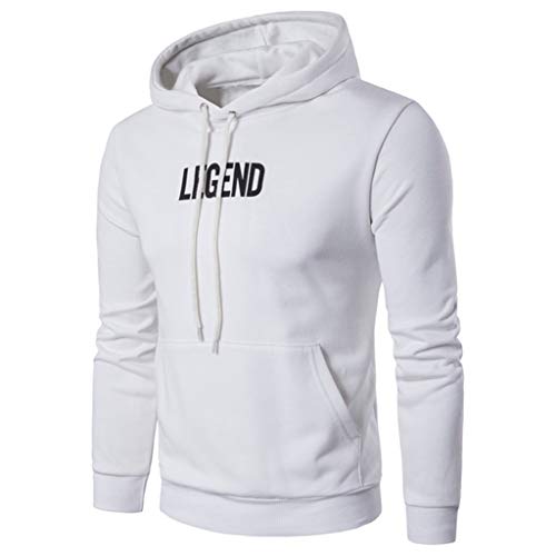 Preisvergleich Produktbild Luckycat Herren Brief Gedruckt Kapuzenpullover Baumwolle Herren schwarz Hoodie Pullover Pull Herren Casual Sweatshirt Slim Fit solide Farbe mit vorderen Tasche Outwear Tops