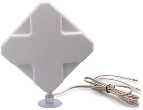 Huoshang High Gain 4GHz/3GHz 35DBi Omni Directional Booster Antenna for Huawei/ZTE Mobile Wifi Modem Dongle with Dual TS-9 Connector - (6.5Ft Cable,White)