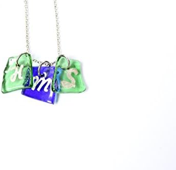 Initial Charm Necklace, 3 charms, Mother Child