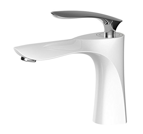 Preisvergleich Produktbild YLG Wasserhahn Bad Armatur Mischbatterie Waschtischarmatur Badarmatur Einhebelmischer Waschbeckenarmatur, Verchromung, Rostschutz,White