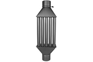 DENVEL Canna Fumaria Tubo Scambiatore di Calore Con Valvola Radiatore Woodburner Camino 5.2in/130mm - 5 tubes XL