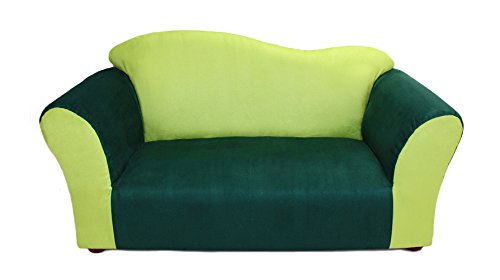 Rosenberry Rooms Fantasy Furniture Microsuede Wave Sofa, Green
