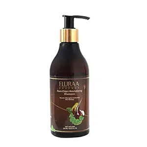 Fluraa Pure Clean Revitalizing Anti Dandruff Shampoo with Onion, Caffeine and Avocado ? Control Hair fall I Nourishes I Repairs Frizzy, Dry and Damaged Hair I No Paraben, No Silicone I For Women & Men ? 285 ML