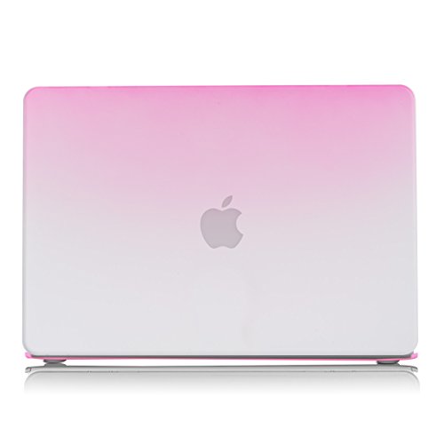 kwmobile Hardcase Laptop Hülle für Apple MacBook 12″ – Zwei Farben Design Pink Transparent dünne gummierte Schutzhülle Cover Case Tasche - 2