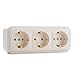 Produktbild Aufputz Schuko Dreifach-Steckdose IP20 farbe Creme, serie VIKA