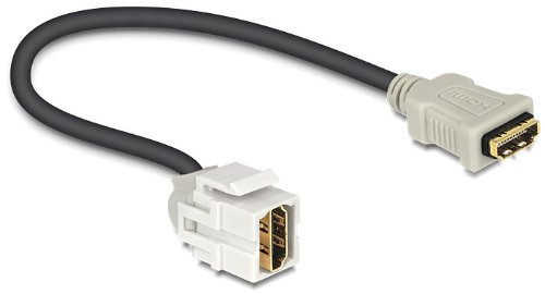 DeLOCK HDMI – HDMI, 0,22 m – HDMI Kabel (0.22 m, HDMI, HDMI, weiblich/weiblich, Gold, Schwarz, Polybag)