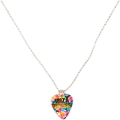 Ibiza Rocks Rainbow Plectrum Necklace Pendant with Ball Chain - Multicolour, One Size
