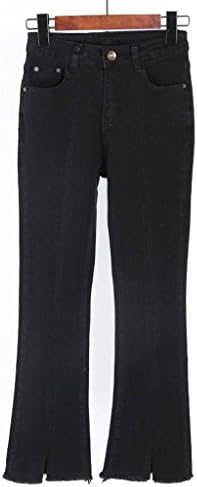 TSINY G Women's Fashion High Waist Jeans Flared Trousers Casual Slim Plus-size Elasticity Pants ( Color : Black , Size : 28 )