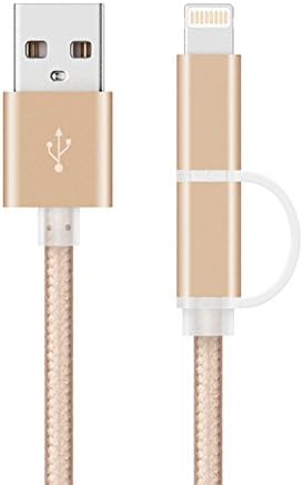 Beyomay Lightning Cable 2 in 1 Micro USB Charger &amp; High Speed Sync Nylon Data Cord for Android &amp; IOS iPhone iPad Samsung Google and More (3M/10ft)