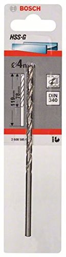 Bosch Pro Metallbohrer HSS-G geschliffen mit langer Arbeitslänge (Ø 4 mm) - 5