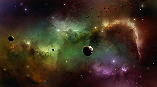 Preisvergleich Produktbild XCHBH 3D Wallpaper Fotos Kinder Kindergarten Wandtapete Stereo Planeten Universum Sternenhimmel Wandbild Wandmalerei Cartoon Kinderzimmer Hintergrundbild Dekoration 3D Mural A1657(W)350x(H)256cm