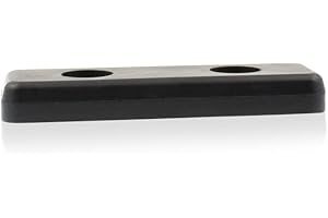 WTB® Tope de goma con dos agujeros, 125 x 40 x 15 mm, SBR 70°Shore para rampas de carga, tope de arranque, base de rampa, goma protectora trasera