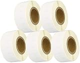 Cartridges Kingdom 5 x 99017 S0722460 50mm x 12mm Eetiketten für Hängeablagen (220 Stück/Rolle) kompatibel für Dymo LabelWriter & Seiko Smart Etikettendrucker