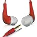 Produktbild C63 ® Earphones. rot 3,5 mm in-Ear-Stereo-Ohrhörer für Apple iPod Touch, iPhone 4S, 5S, iPhone 5C, 6 iPhone, iPad Air, iPad Mini und MP3-Player und MP4-Player, DVD-Player, Kopfhörer.