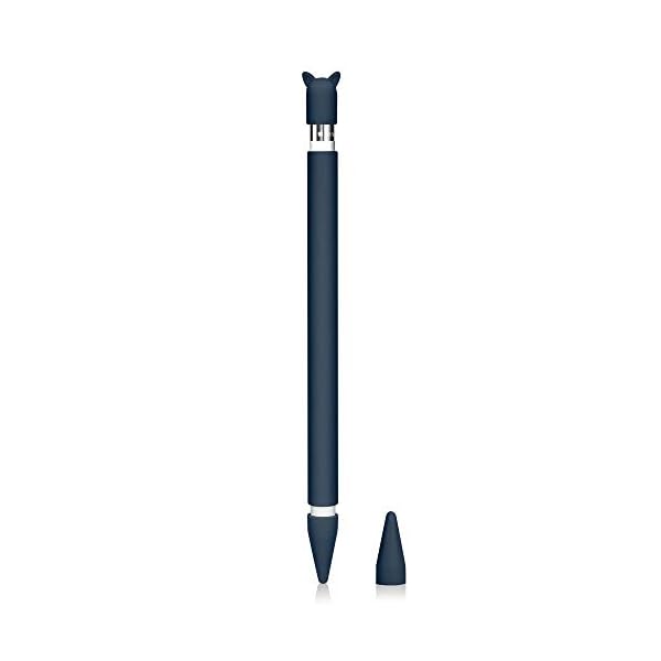 Silikon Hülle für Apple Pencil Premium Case Cover Holder Halter Zubehör für iPad Pro 9.7/10.5/12.9, Schön Weicher Stift Grip Griff mit Ladekappe Kappe und 2 Pen Spitze Schutzhülle