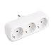Produktbild Steckedose Dreifachsteckedose, SKR 3-er Steckdose Adapter, Schukostecker Stecker Multistecker, Schutzkontakt Mehrfachsteckdosen Senkrecht, Wei¡­
