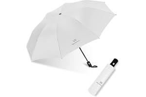 Huakaile Paraguas automático, paraguas de viaje resistente al viento para lluvia, cierre automático, paraguas plegable compacto, protección solar con revestimiento negro para mujeres y hombres